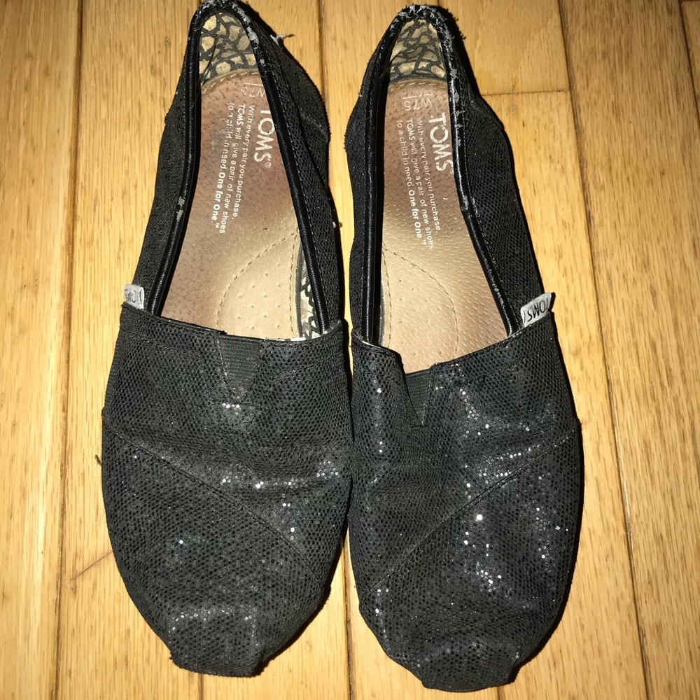 Black Sequins TOMS | Size 7.5W